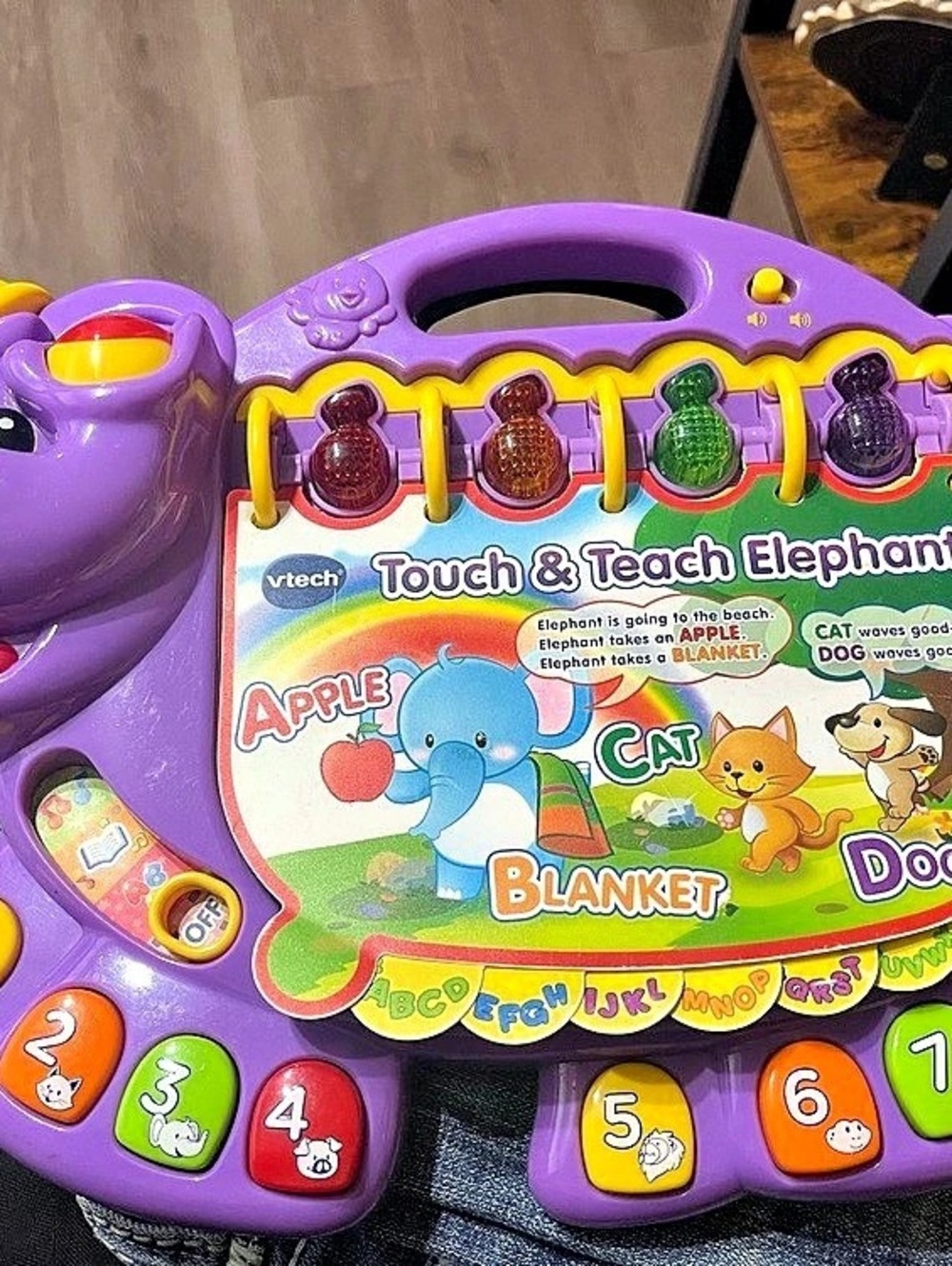 VTech Touch & Teach Elephant Interactive Learning Toy Purple